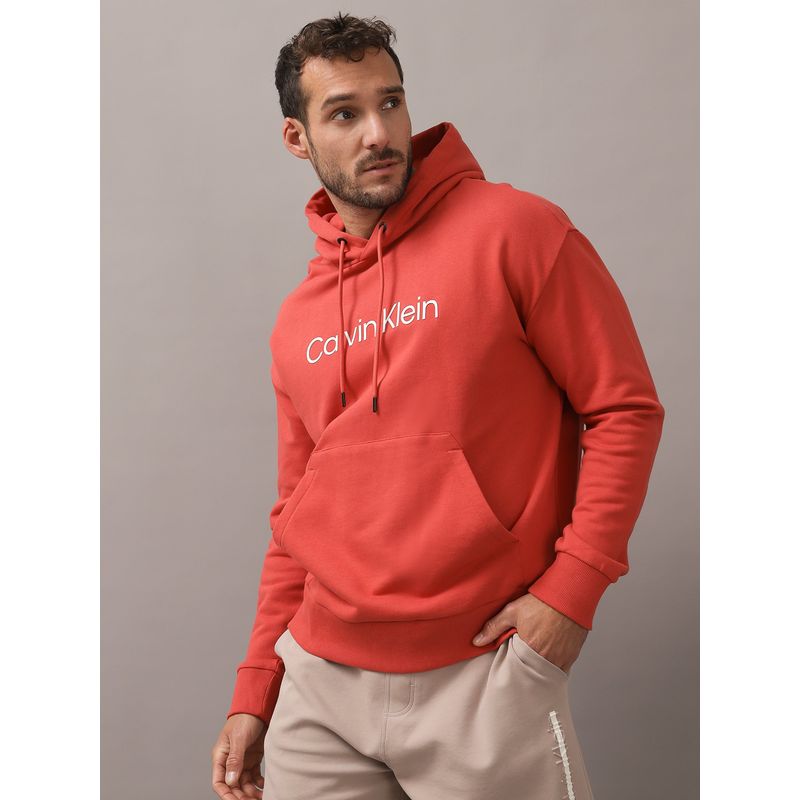 CALVIN KLEIN - Polerón con Gorro Hero Logo Comfort Rojo Calvin Klein