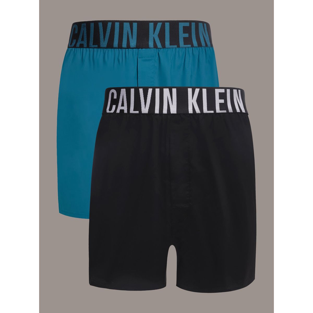 CALVIN KLEIN - Pack 2 Woven Boxer Intense Power Negro Calvin Klein