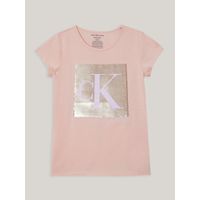 Polera Niña Monogram Sequin Rosado