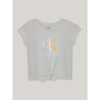 Polera Niña Split Monogram Sequin Gris