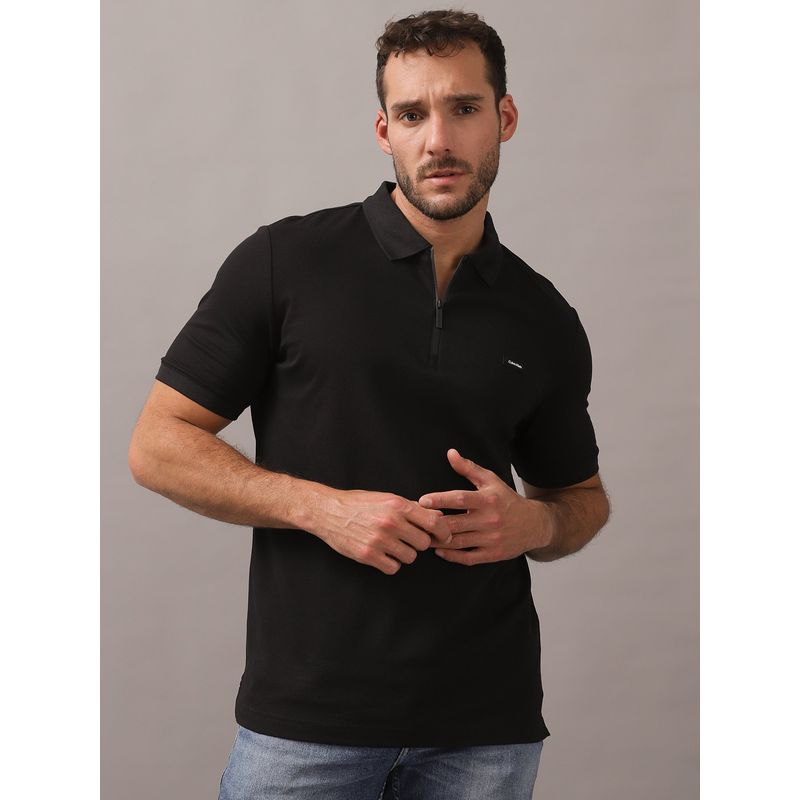 CALVIN KLEIN - Polo Thermo Tech Logo Negro Calvin Klein