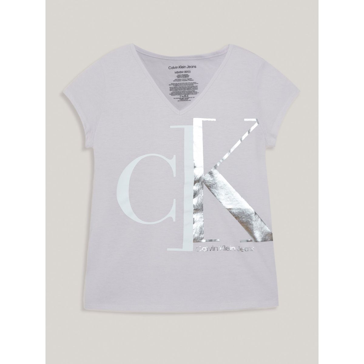 CALVIN KLEIN - Polera Niña Split Monogram Blanco Calvin Klein