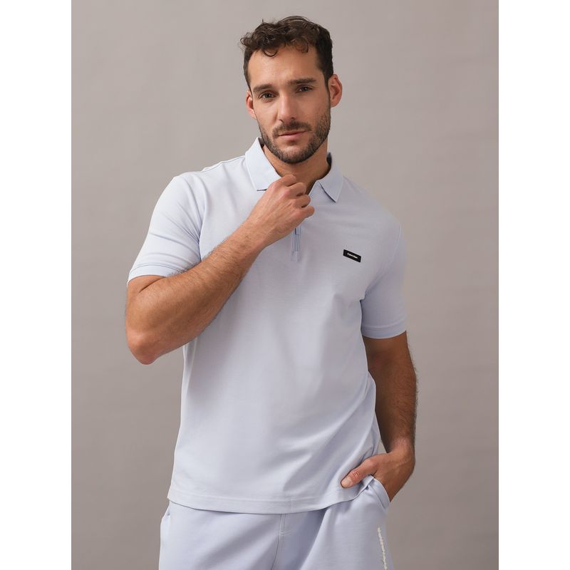 CALVIN KLEIN - Polo Thermo Tech Logo Azul Calvin Klein