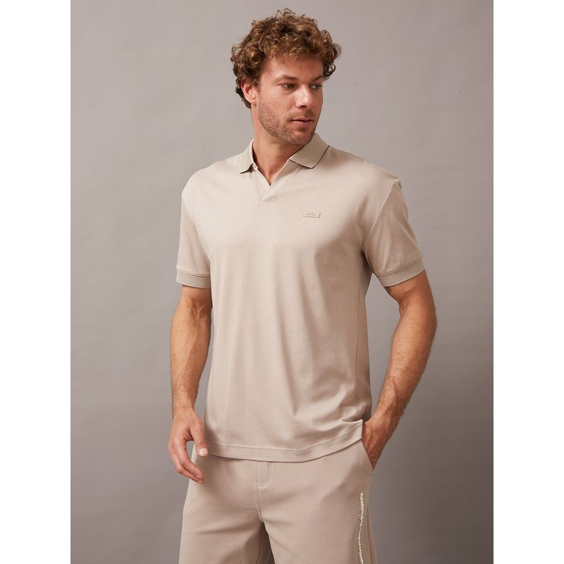 CALVIN KLEIN - Polo Smooth Cotton Beige Calvin Klein