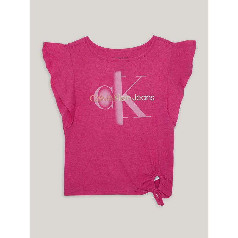 CALVIN KLEIN - Polera Niña Flange Fucsia Calvin Klein