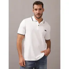 CALVIN KLEIN - Polo Stretch Metal Button Blanco