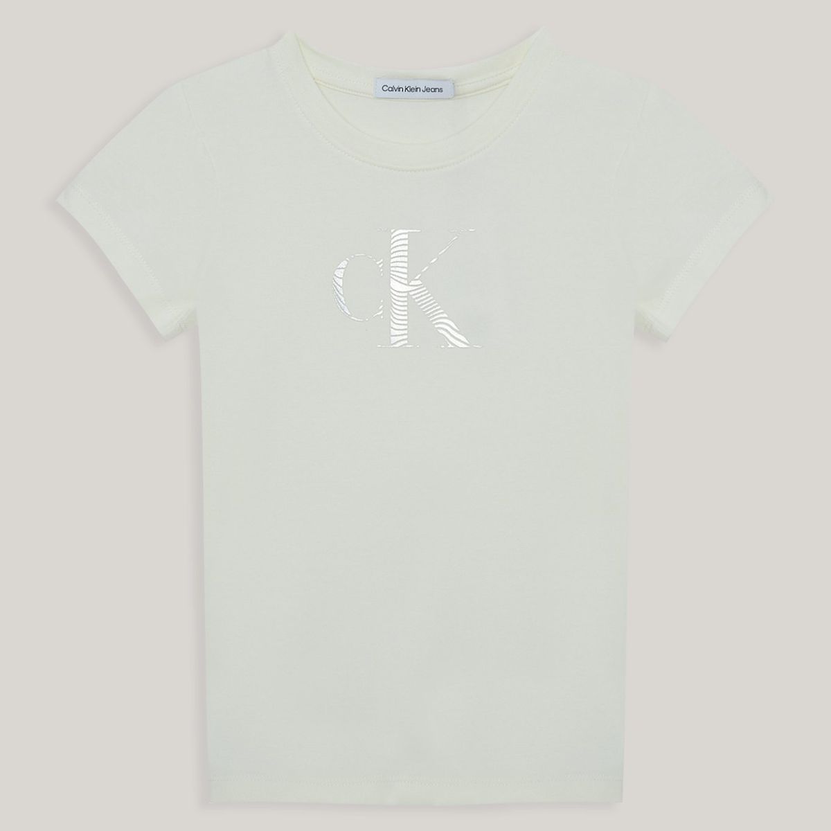 CALVIN KLEIN - Polera Niña Iridescent Ck Slim Beige Calvin Klein