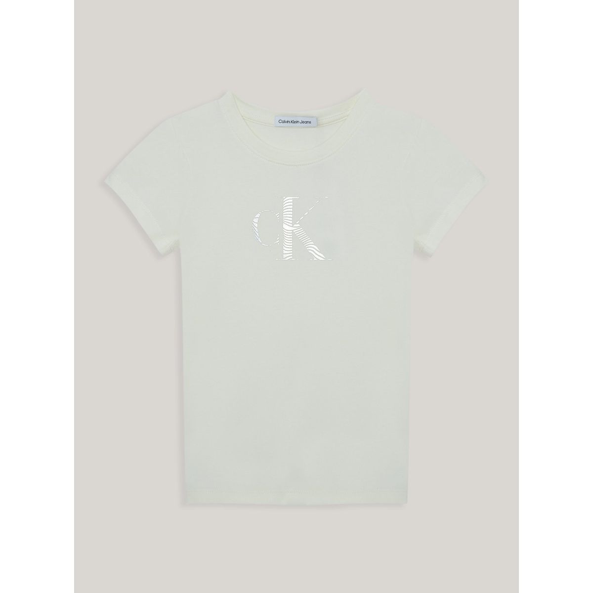 CALVIN KLEIN - Polera Niña Iridescent Ck Slim Beige Calvin Klein