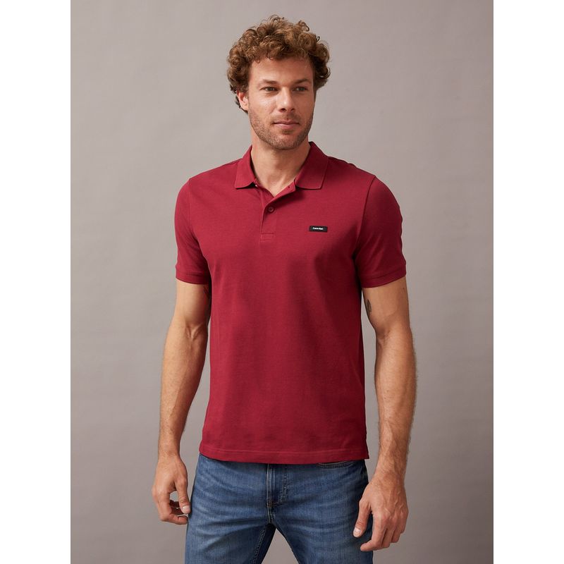 CALVIN KLEIN - Polo Stretch Slim Rojo Calvin Klein