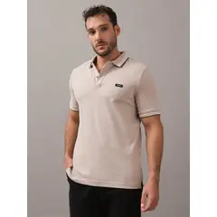 CALVIN KLEIN - Polo Stretch Multi Tipping Beige