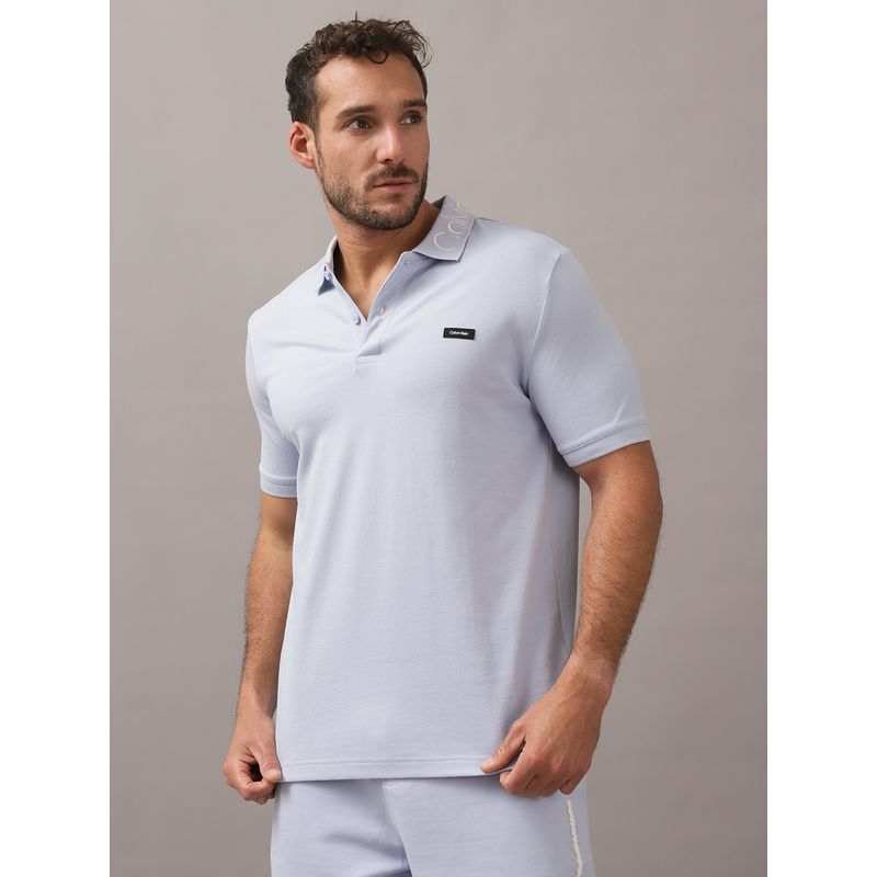 CALVIN KLEIN - Polo Stretch Embroid Logo Azul Calvin Klein