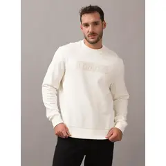 CALVIN KLEIN - Polerón Textured Embroidery Blanco