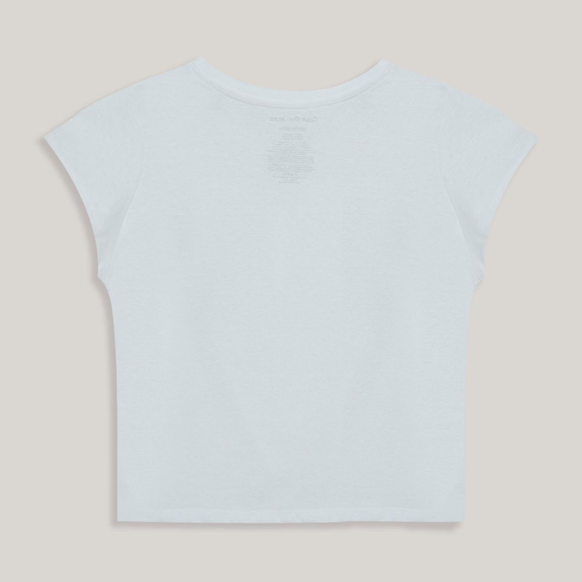 CALVIN KLEIN - Polera Niña Split Monogram Sequin Blanco Calvin Klein