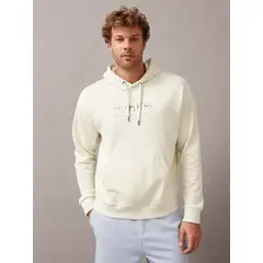 CALVIN KLEIN - Polerón con Gorro Diffused Blanco
