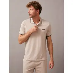CALVIN KLEIN - Polo Stretch Metal Button Beige