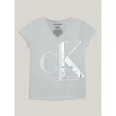 CALVIN KLEIN - Polera Niña Split Monogram Beige