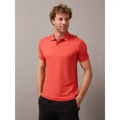 CALVIN KLEIN - Polo Smooth Cotton Block Rojo