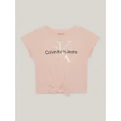 CALVIN KLEIN - Polera Niña Shiny Overlay Rosado