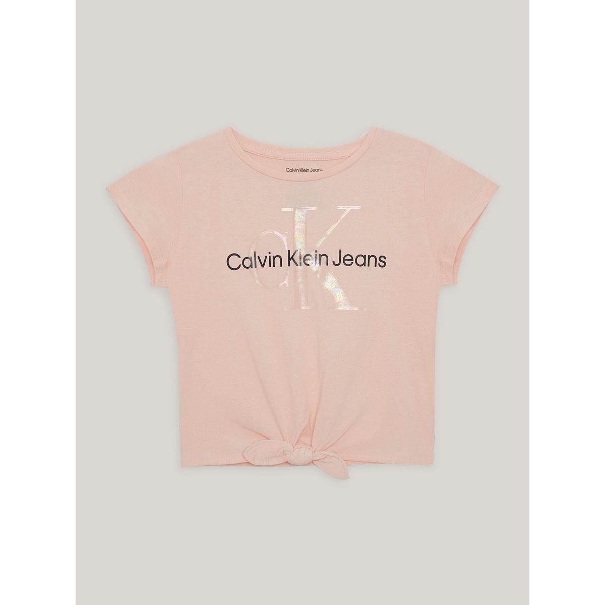 CALVIN KLEIN - Polera Niña Shiny Overlay Rosado Calvin Klein