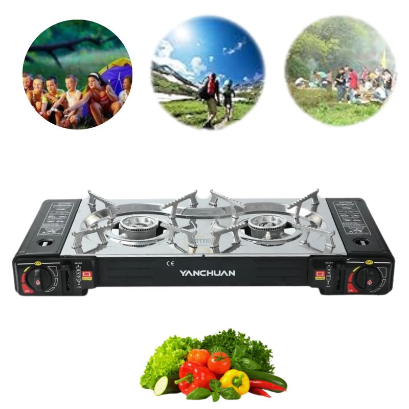 GENERICO - Cocinilla Doble Hornilla Encimera Portatil Para Acampar