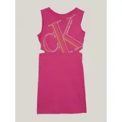 CALVIN KLEIN - Vestido Niña Cut Out Fucsia