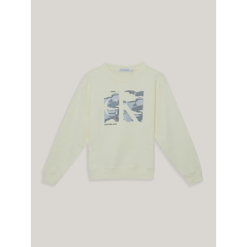 CALVIN KLEIN - Polerón Niño Serenity Monogram Verde Calvin Klein