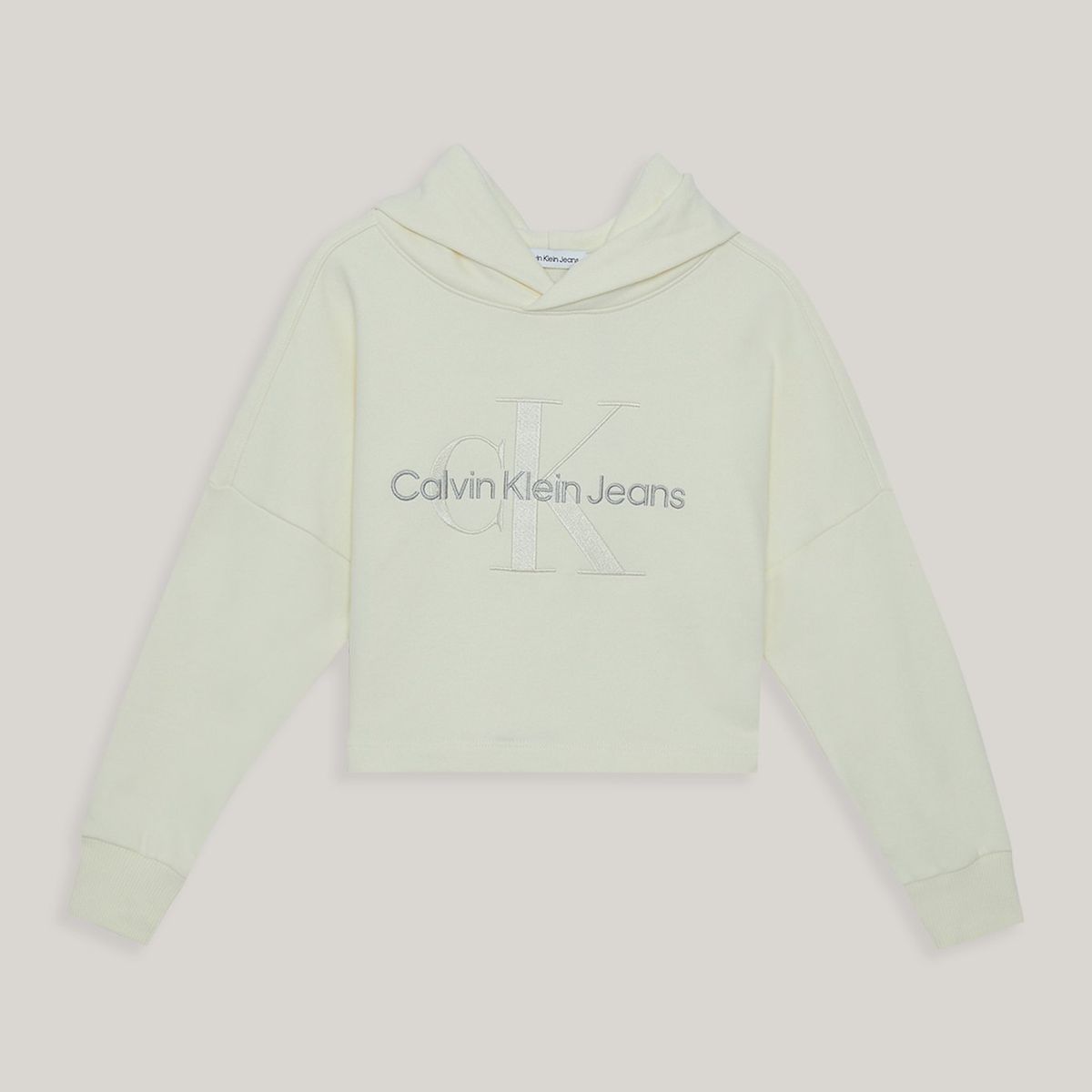 CALVIN KLEIN - Polerón con Gorro Niña Monogram Beige Calvin Klein