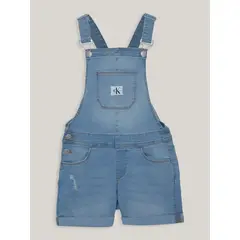 CALVIN KLEIN - Overol Niña Cuffed Azul