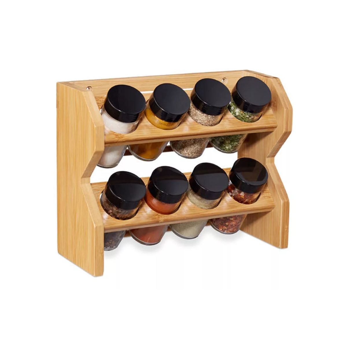 IMPORTCLICK - Especiero Condimentero Madera Cocina 8 Frascos Premium IMPORTCLICK