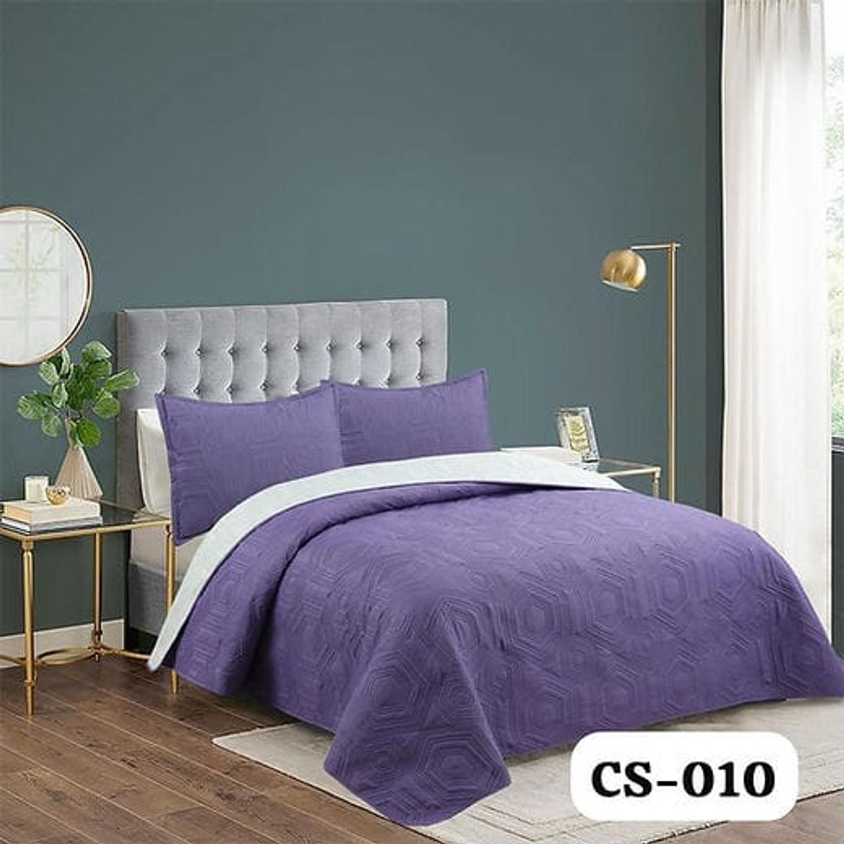 ANGELES DEL HOGAR - Cobertor  Quilt De Verano Plaza y Media 15 Violeta