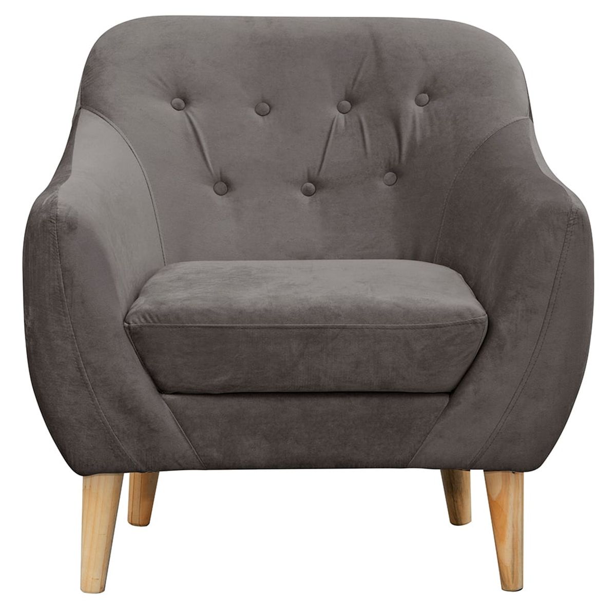 MASEL - Poltrona Norway Felpa Gris  oscuro 85x87x90