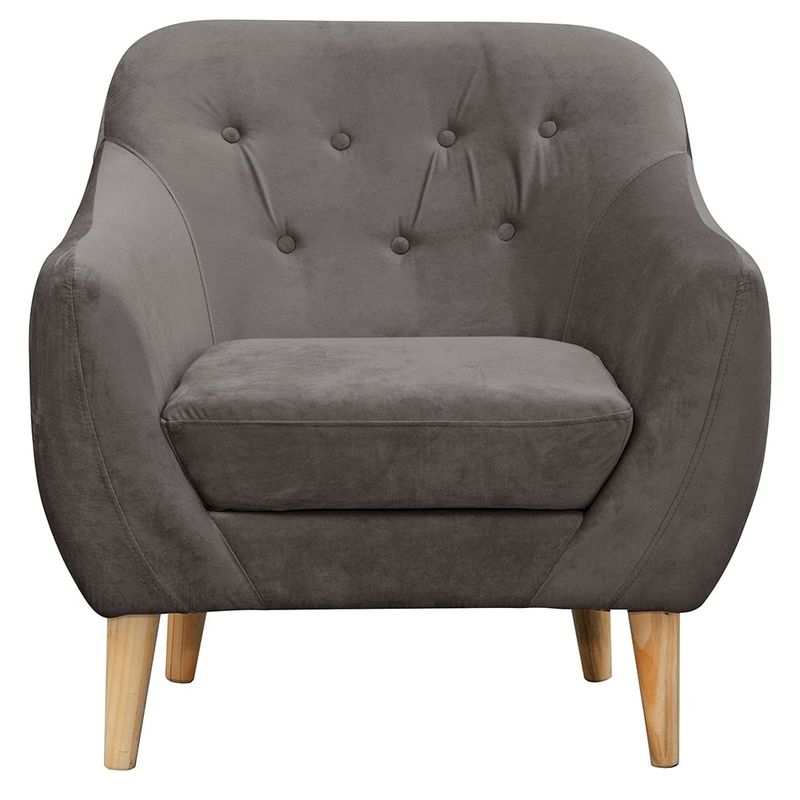 MASEL - Poltrona Norway Felpa Gris  oscuro 85x87x90