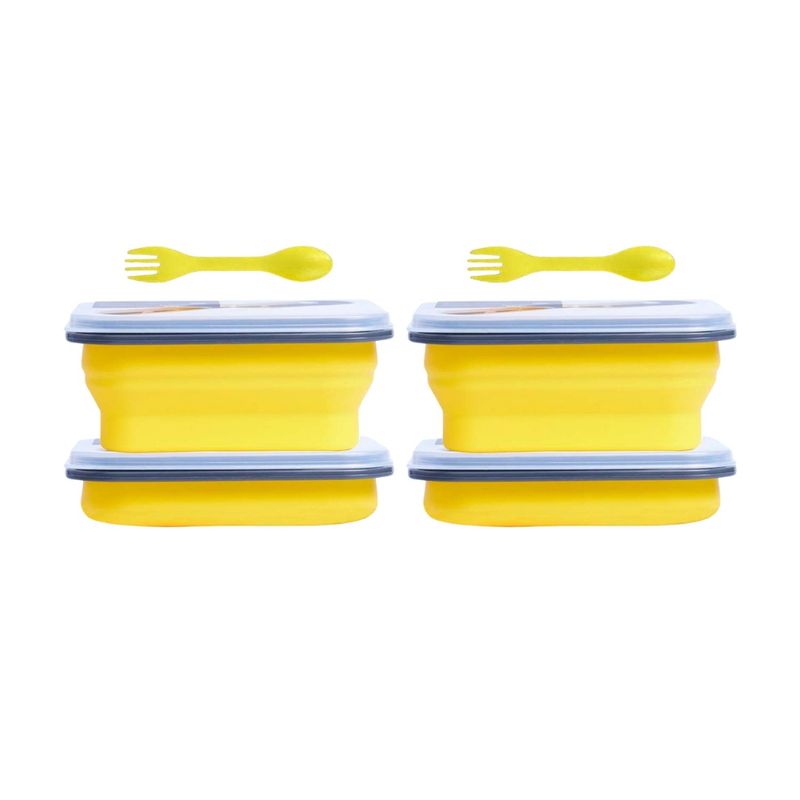 PRO OUTDOOR - Pack 2 Plato Plegable Con Cubiertos 600ml