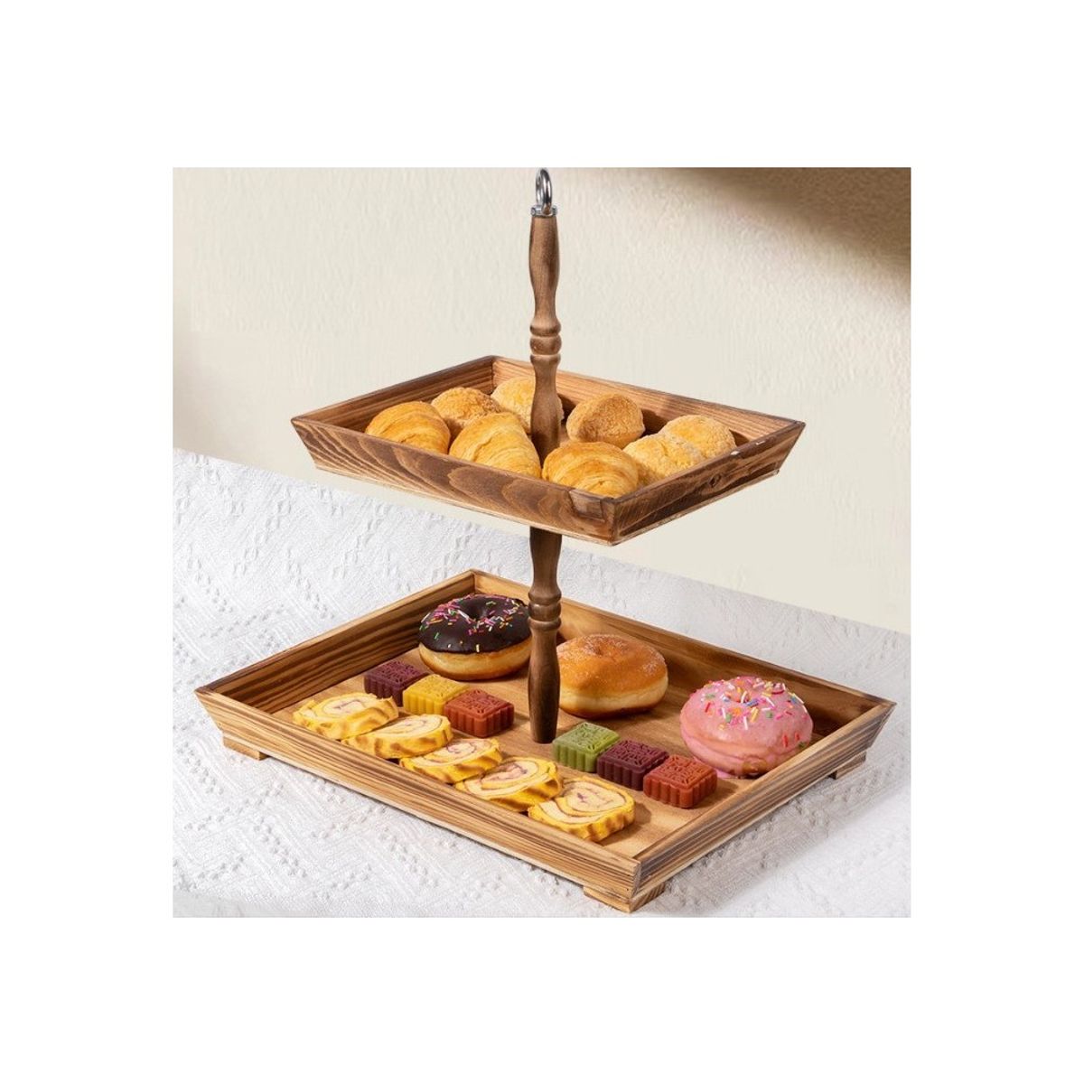 CAP DOR - Plato Dos Niveles Rectangular Madera