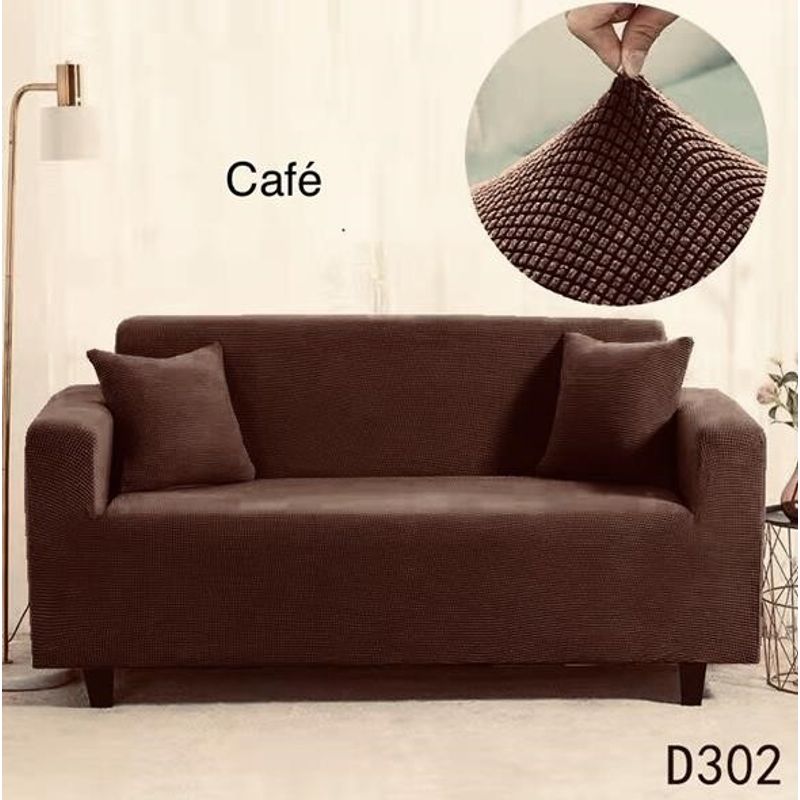 ANGELES DEL HOGAR - Fundas Para Sofa Cubresillones Texturisado cuadrille 3 cuerpos Café