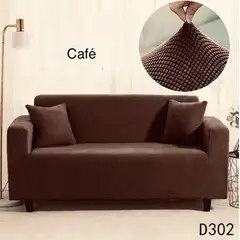 ANGELES DEL HOGAR - Fundas Para Sofa Cubresillones Texturisado cuadrille 4 cuerpos Café