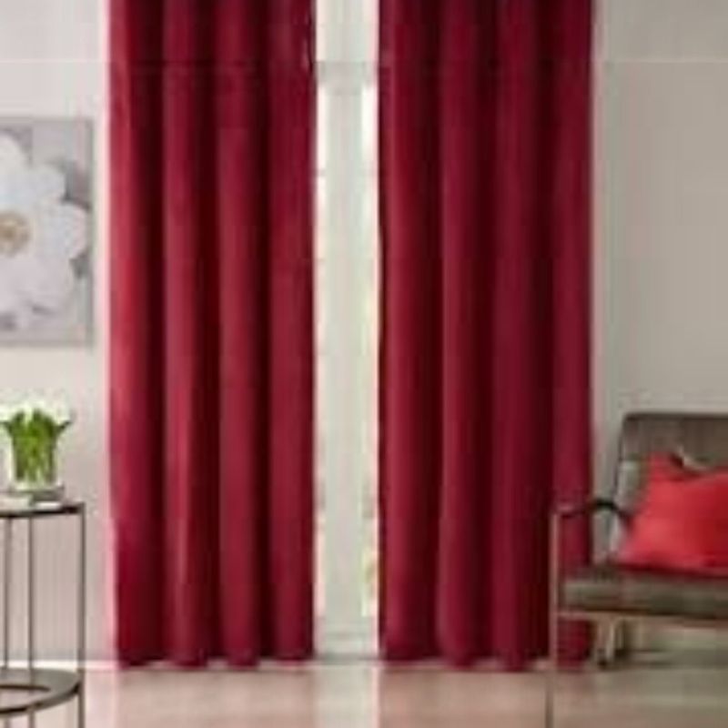 ANGELES DEL HOGAR - Cortina Blackout 2 Paños medias 140 cm x  230 cm Burdeo