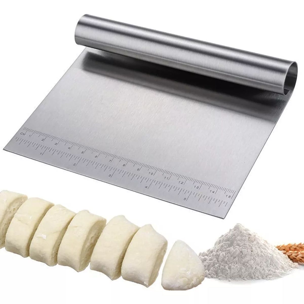 GENERICO - Espátula Raspador De Masa Pasteles Acero Inoxidable 15x12cm