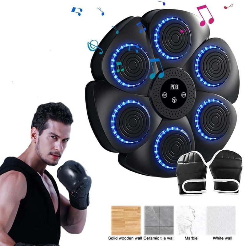 GENERICO - Máquina de Boxeo Bluetooth 6 Botones con Guantes