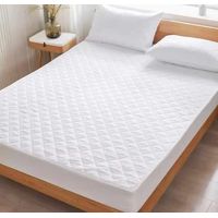 Cubrecolchon Acolchado Impermeable 2 Plazas - Blanco