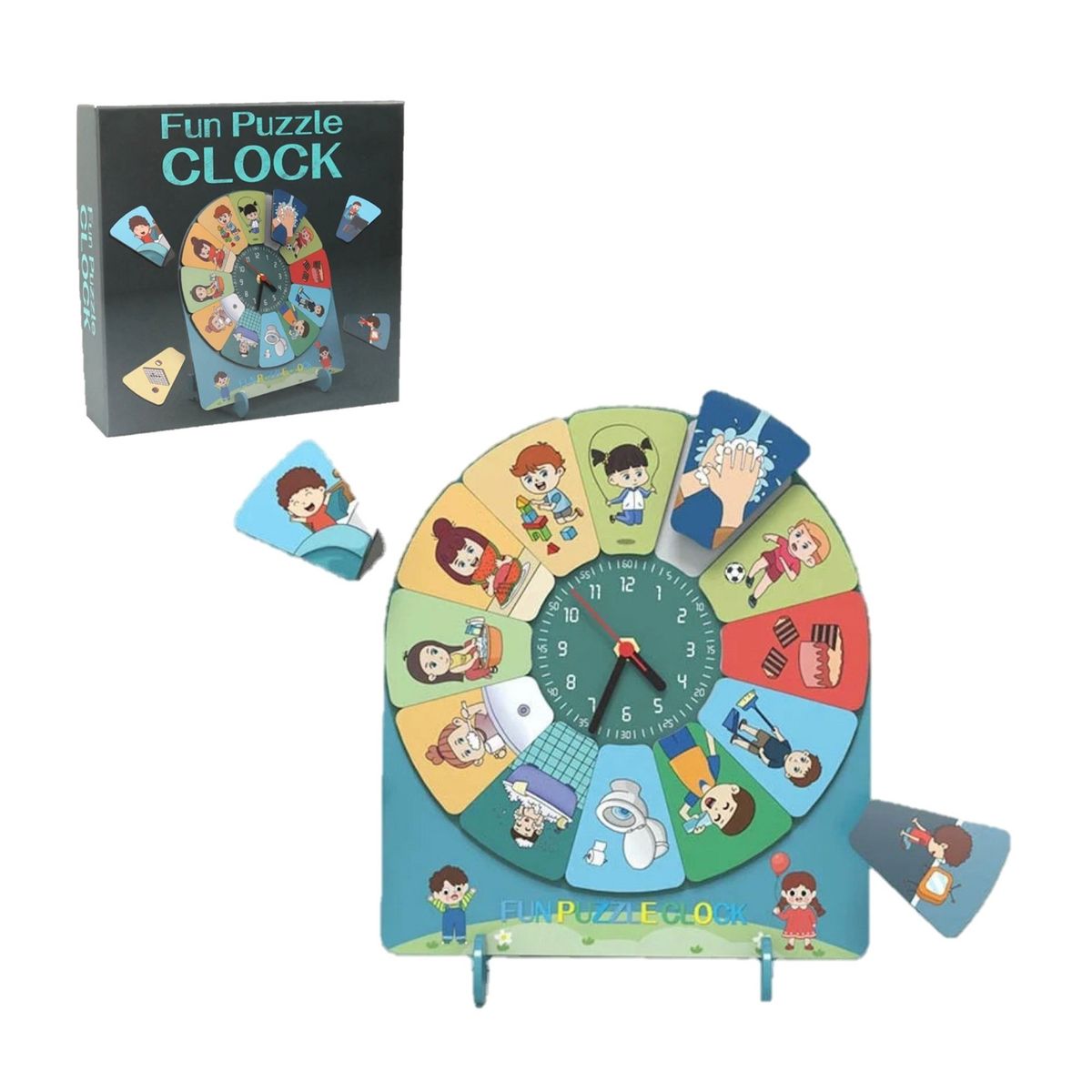 GENERICO - Juego Didáctico Puzzle-reloj Rutinas Diarias Para Niños