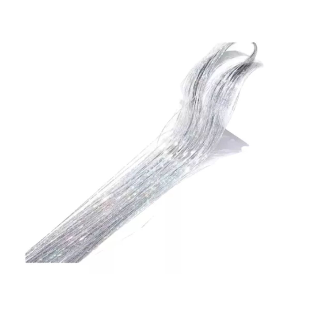 GENERICO - Tinsel Hair Extensiones Oropel Holográfico Cabello Brillante PLATEADO