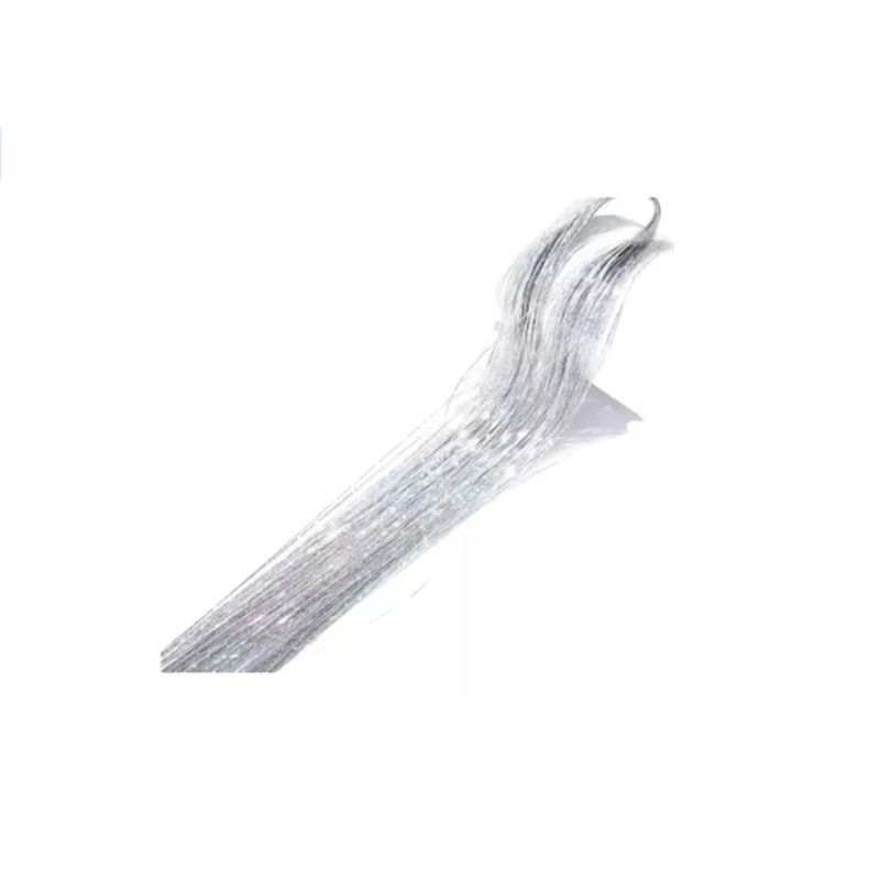 GENERICO - Tinsel Hair Extensiones Oropel Holográfico Cabello Brillante PLATEADO