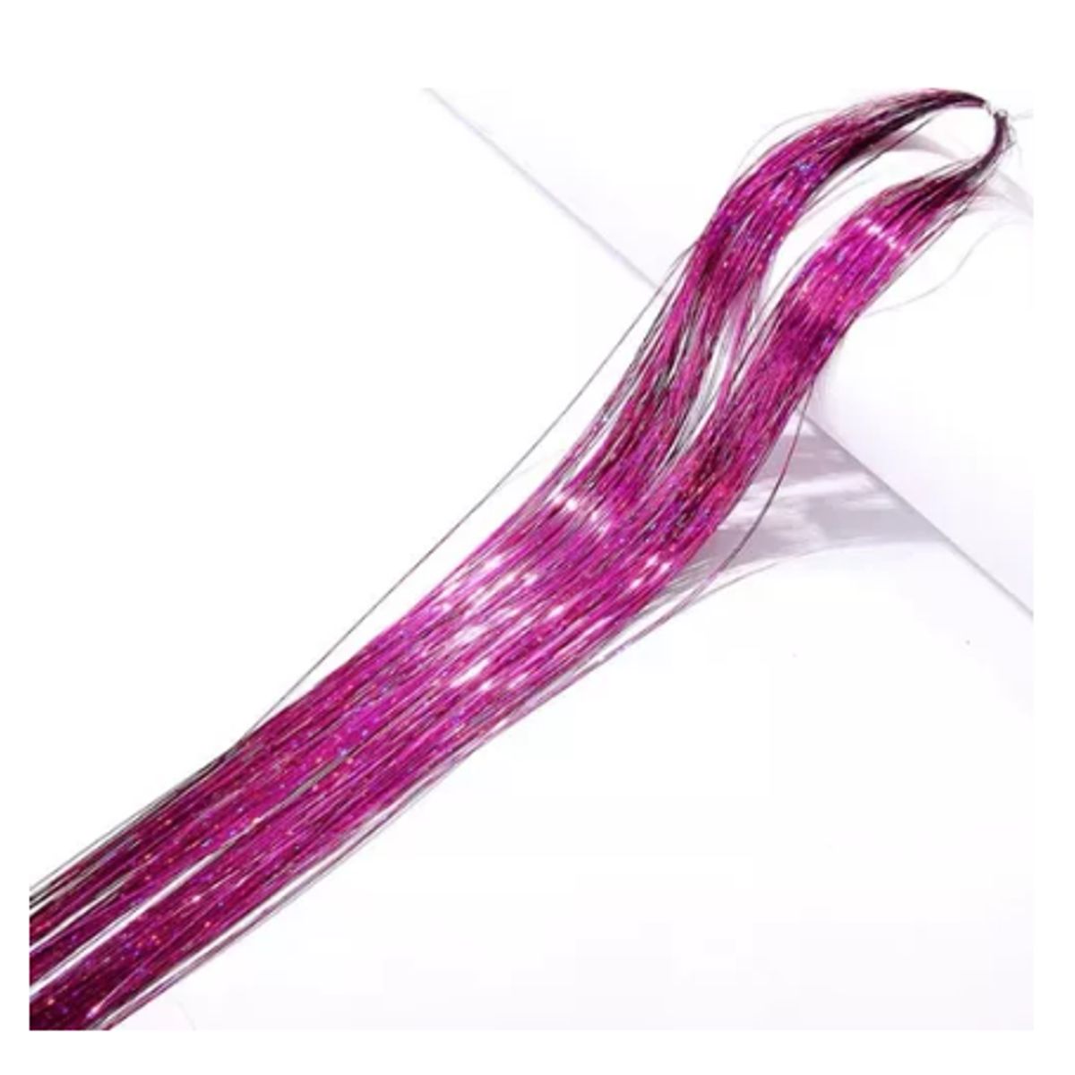 GENERICO - Tinsel Hair Extensiones Oropel Holográfico Cabello Brillante  FUCSIA