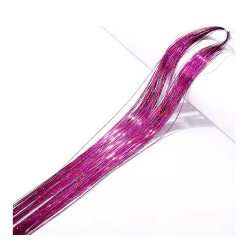 GENERICO - Tinsel Hair Extensiones Oropel Holográfico Cabello Brillante  FUCSIA