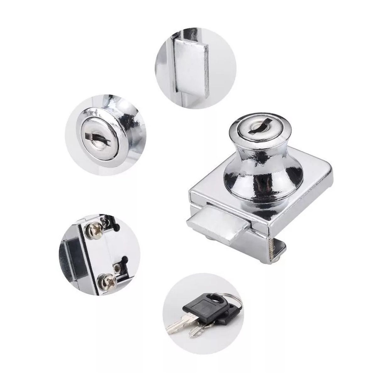 GENERICO - Cerradura Vidrio Templado Segura Y Resistente Muebles