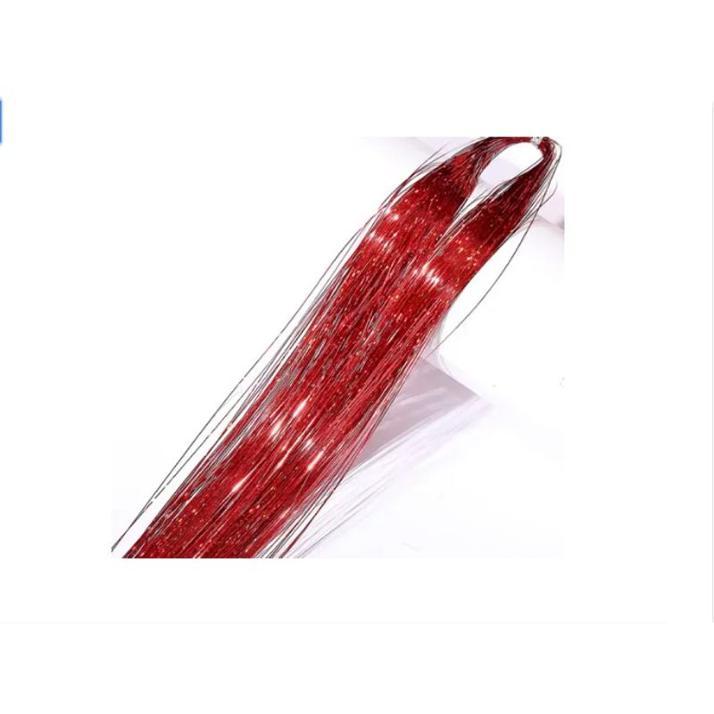 GENERICO - Tinsel Hair Extensiones Oropel Holográfico Cabello Brillante  ROJO