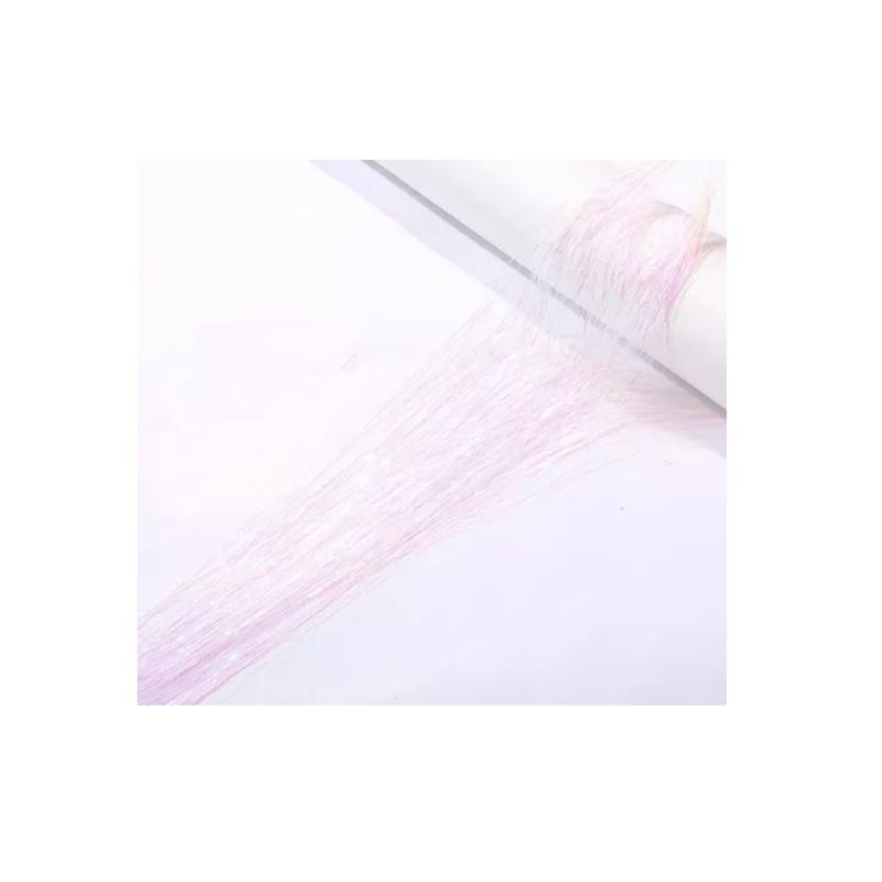 GENERICO - Tinsel Hair Extensiones Oropel Holográfico Cabello Brillante  ROSA CLARO