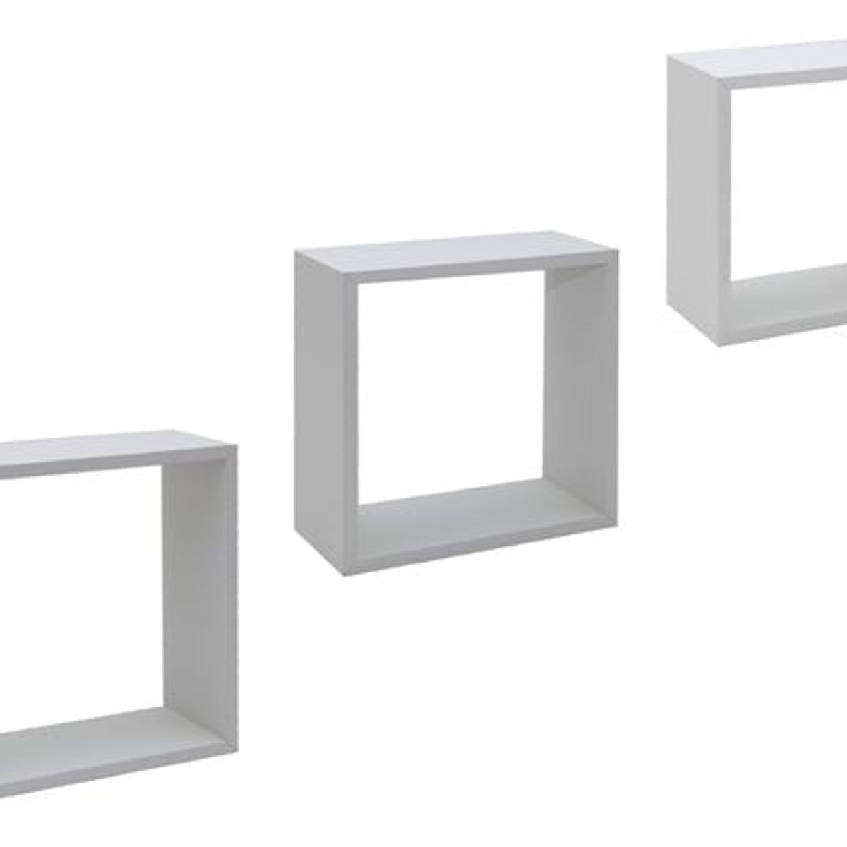 VGO - Estante flotante de Madera Blanco 30x30x12cm vgo