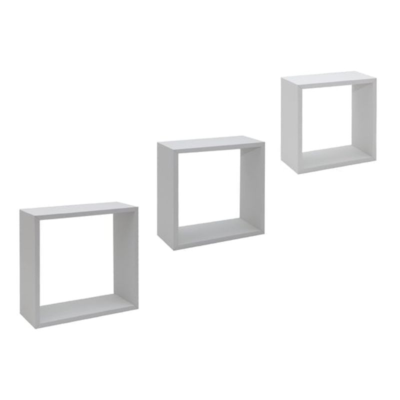 VGO - Estante flotante de Madera Blanco 30x30x12cm vgo
